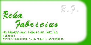 reka fabricius business card